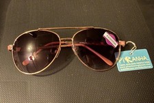 Piranha brand women's aviator sunglasses, gold and pink, new