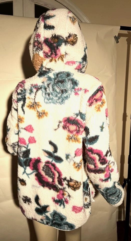 Sudadera con Capucha Anthropologie Saturday Sunday W Talla S Sherpa Floral Media Cremallera, Bolsillos 2015 Foto 2 de 4