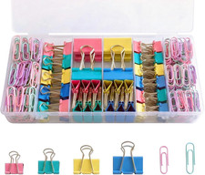276Pcs Paper Clips and Binder Clips Assorted Sizes  Colored Binder Paper Clips Of