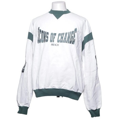 Preach, Sweatshirt, Größe: M, Weiß/Grün, Baumwolle, Print, Herren #Vs1