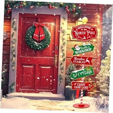 55 Inch Wooden Christmas North Pole Yard Signs Santa Claus Standing