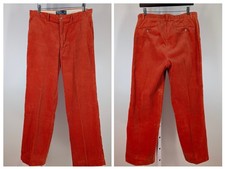Polo Ralph Lauren Vintage Y2K Chunky Corduroy Safety Orange Pants 31 28