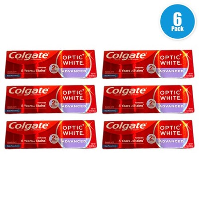 Colgate Optic White Advanced Hydrogen Peroxide Exp 07/27 Pack of 6 New