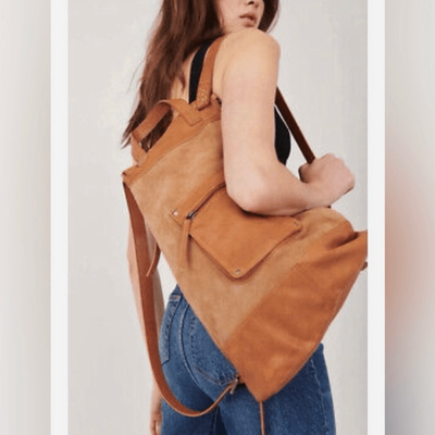 Free People x We The Free, Sage Backpack in Bitter Olive, Leather & Suede Free People x We The Free, Sage Backpack in Bitter Olive  main image 4
