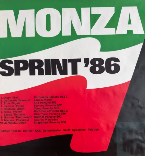 π Original Porsche βMonza Sprint β86β Poster β Rothmans 962C | 30 x 40in - Picture 3 of 9