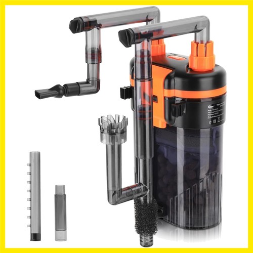 External Hang-On-Back Canister Aquarium Filter,Quiet Fish Tank Filter with 3-...