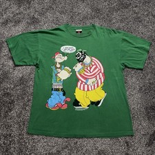 Vintage Popeye Brutus Shirt 90s Hip Hop Green XL Graphic Tee 1993 Rare Single