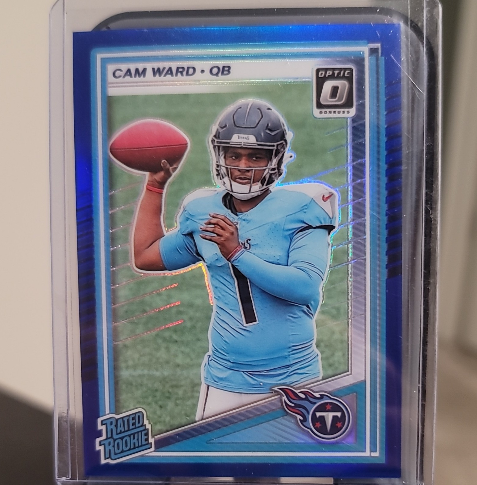2025 Panini Donruss Optic Rated Rookie Cam Ward #293 Blue Prizm /249 Titans NFL