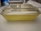Vintage Pyrex Yellow 503-B Refrigerator Casserole Baking Dish w/Clear Glass Lid