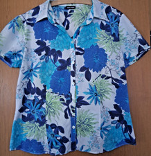 Gerry Weber Kurzarmbluse Gr. 40 , sehr gut erhalten, blau türkises Blumenmuster