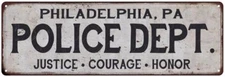 PHILADELPHIA, PA POLICE DEPT. Home Decor Metal Sign Gift 106180012002
