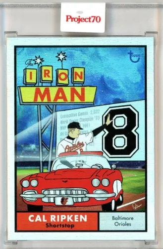 2021 TOPPS PROJECT 70 CAL RIPKEN JR BY BRITTNEY PALMER - RAINBOW FOIL 40/70 #440