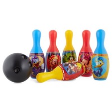 Disney Mickey Mouse Bowling Set Toy Gift Kids Indoor Outdoor Fun 6 Pins 1 Ball