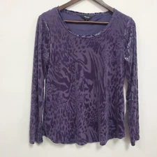 Simply Vera Wang Womens Whimsigoth Velvet Burnout Top Size S Purple Fairy Grunge