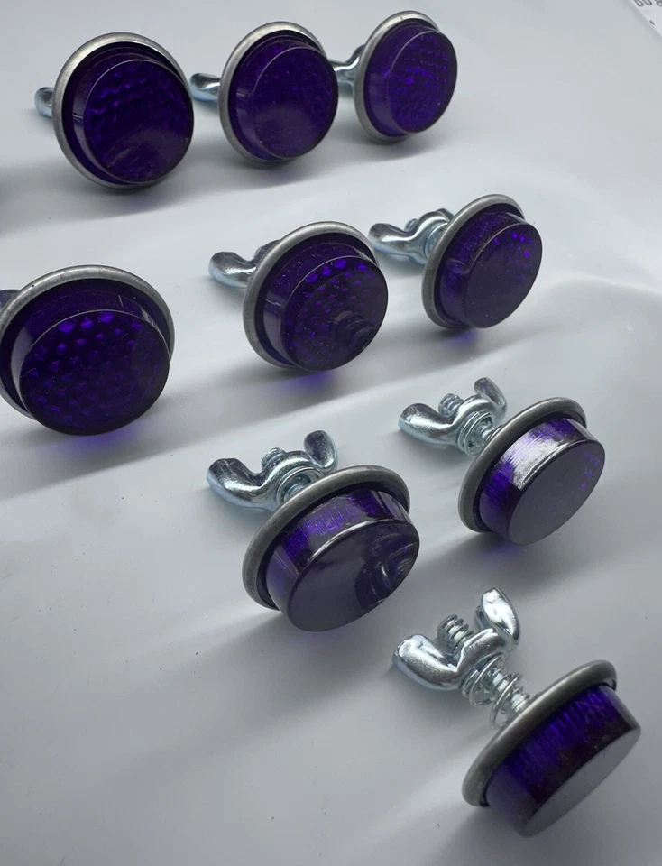 Lote de 10 ~ Reflectores Púrpura Redondos Matrícula Industrial Goliat 1" Foto 4 de 4