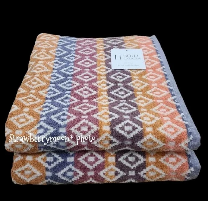 Juego de toallas de mano de 2 baños aztecas con azulejos de diamante multicolor de 4 piezas Hotel Collection nuevo Foto 4 de 4