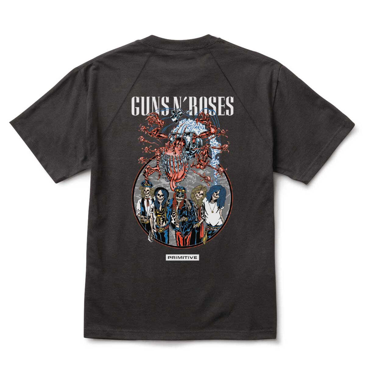 Primitive Skateboards x Guns N Roses Robo Black Raglan T-Shirt | eBay