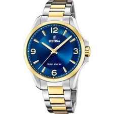 Festina F206574 Men's to Tone Stainless Steel Blue Dial Analog Watch 41.5 mm