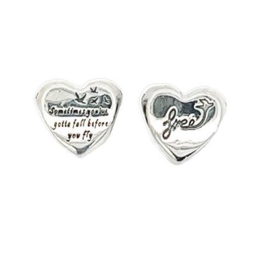 Pandora silver 925 #791967 Heart of Freedom slide bead charm NEW | eBay