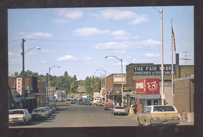 MOOSE LAKE MINNESOTA DOWNTOWN STREET SCENE OLD CARS VINTAGE POSTCARD