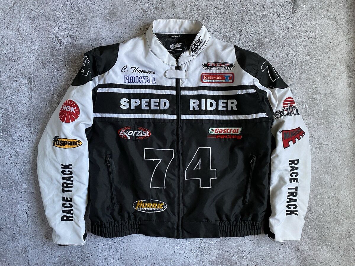 Fast Lane Speed Rider Men's White Black Embroidered Logo F1 Fast Lane Speed Rider Men's White Black Embroidered Logo F1