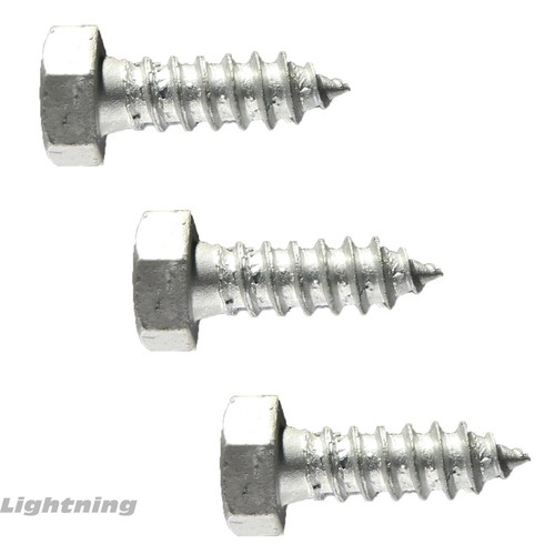 3/8 x 4" Lag Bolts Hex Head Galvanized Steel Heavy Duty Wood Screws Qty 50 - Picture 2 of 3