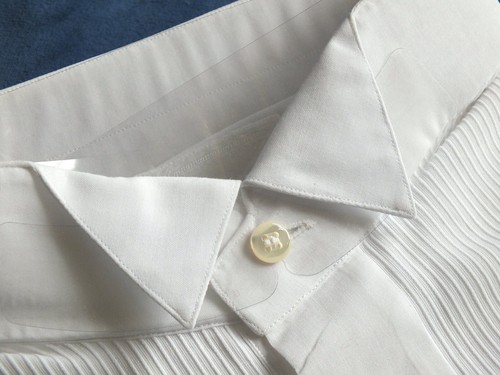 Brandneu mit Etikett Vincci Italien Designer Smoking Flügelkragen weiß Luxus Baumwolle Hemd 16 1/2 - Bild 17 von 22