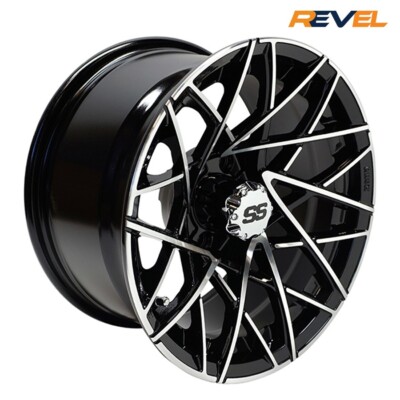 Set of 4 - RHOX RX394 14'' Golf Cart Wheels on RHOX RXS 215/35R14 DOT Tires