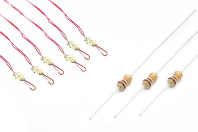 DCC Concepts ~ LED NANO (w/resistors) 6x (1-Color) Prototype White ~ LED-NLPW