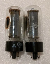 5U4GB GE Matched Pair TV-7 Tested Very Strong Clear Top Side D Getter Nice Flash