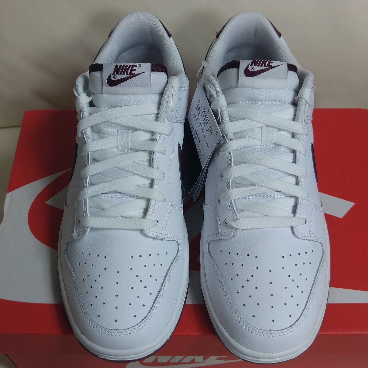 NIKE Men 10.0US Domestic Dunk Low Retro White Maroon