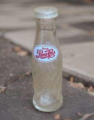 Pepsi Cola Fresh Vintage Glass Bottle Mini 4'' Tall Collectible Salt Shaker