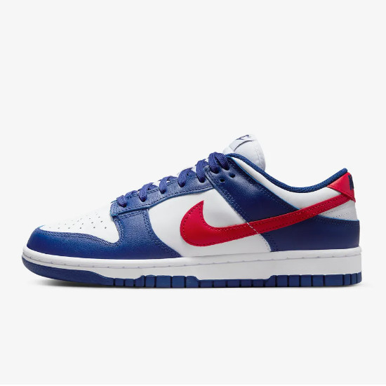 Женские кроссовки Nike Dunk Low USA белого и университетского красного цветов (DD1503-119)