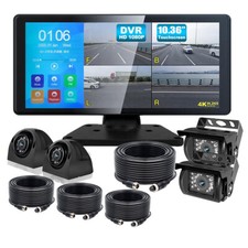 10.36" Touch Screen DVR Monitor Bluetooth Rear Side Front View Backup Camera Kit