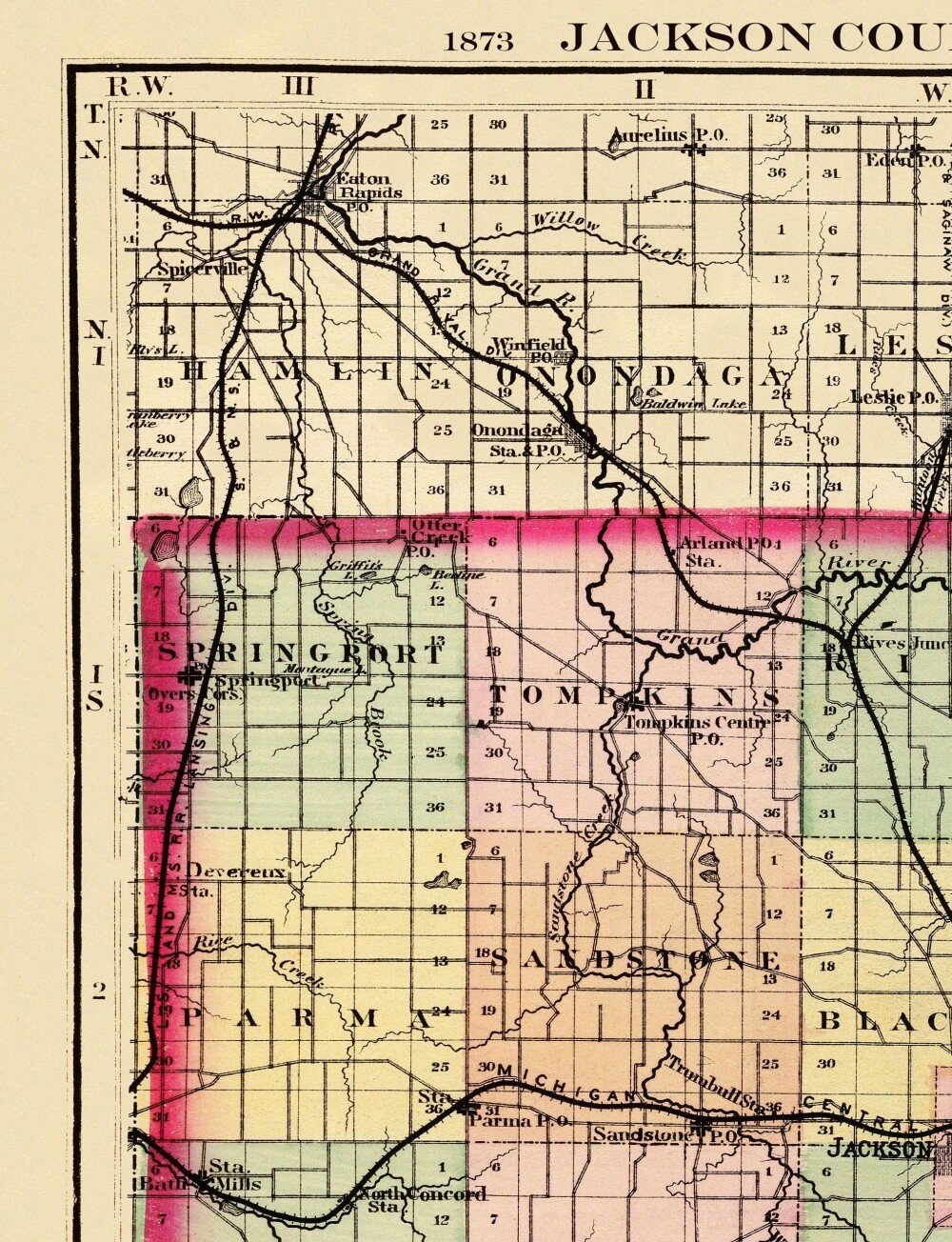 Jackson County Michigan Walling 1873 23 x 30 eBay