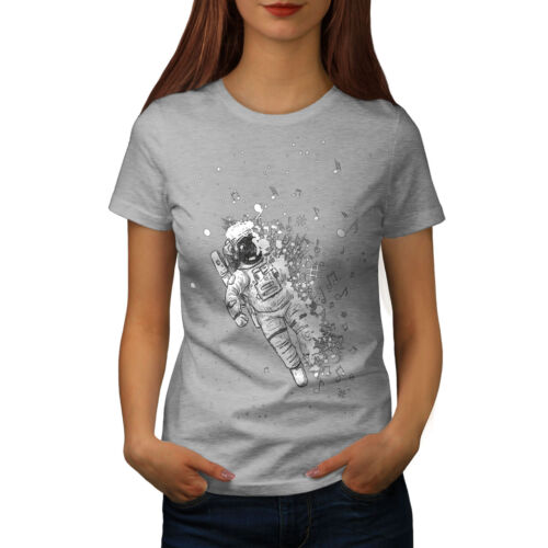 Wellcoda Space Dust Womens T-shirt, Astronaut Casual Design Printed Tee - Picture 1 of 32