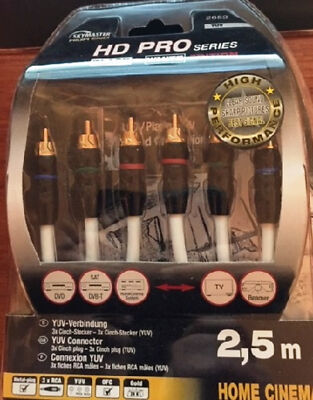 Skymaster 2,5m HD PRO YUV RGB Component Video Kabel Hing Perfomance vergoldet
