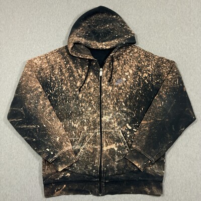 Vintage Nike Full Zip Hoodie Mens Large Splattered Jacket Swoosh