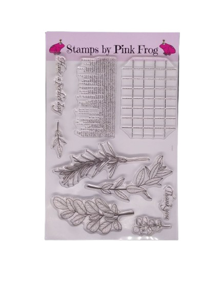 Pink Frog Crafts Foliage & More A5 Stamp Set Cardmaking Backgrounds Leaves