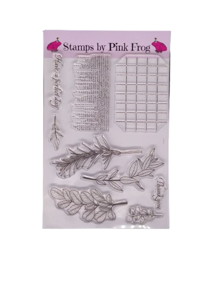 Pink Frog Crafts Foliage & More A5 Stamp Set Cardmaking Backgrounds Leaves