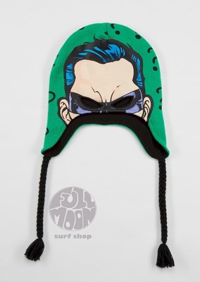 New DC Comics The Riddler Face Print Mens Laplander Beanie Cap Hat | eBay