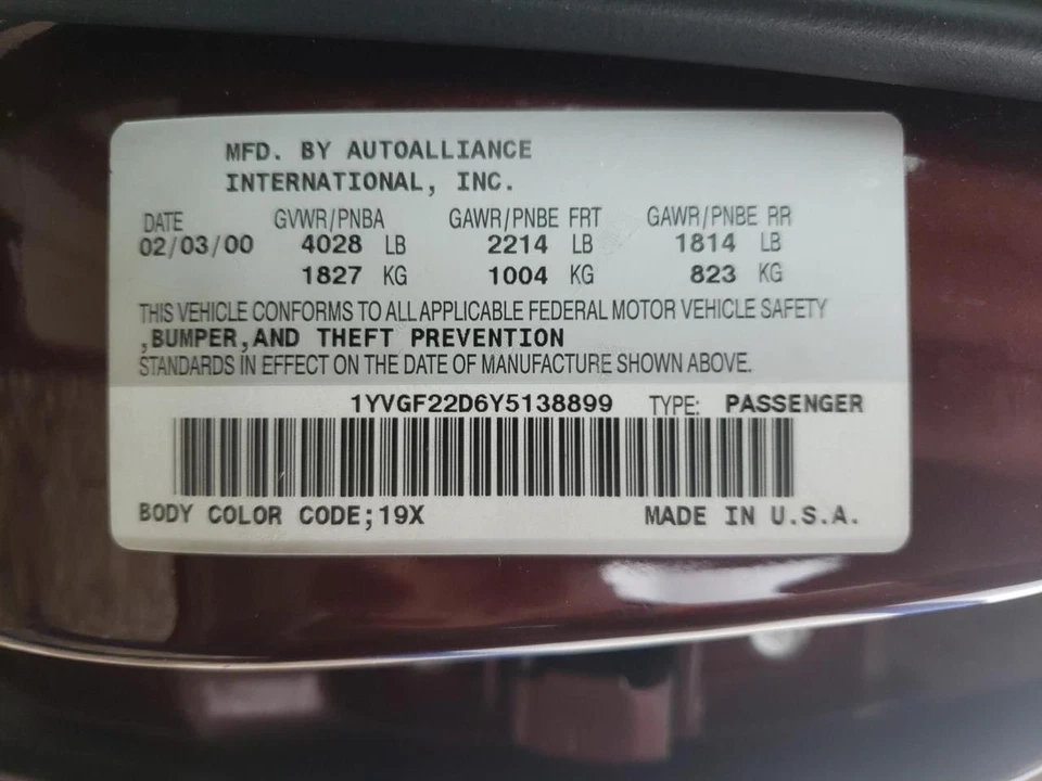 Used Engine Complete Assembly fits: 2000 Mazda 626 6-153 2.5L VIN D 8th digit MT - Image 2 of 4