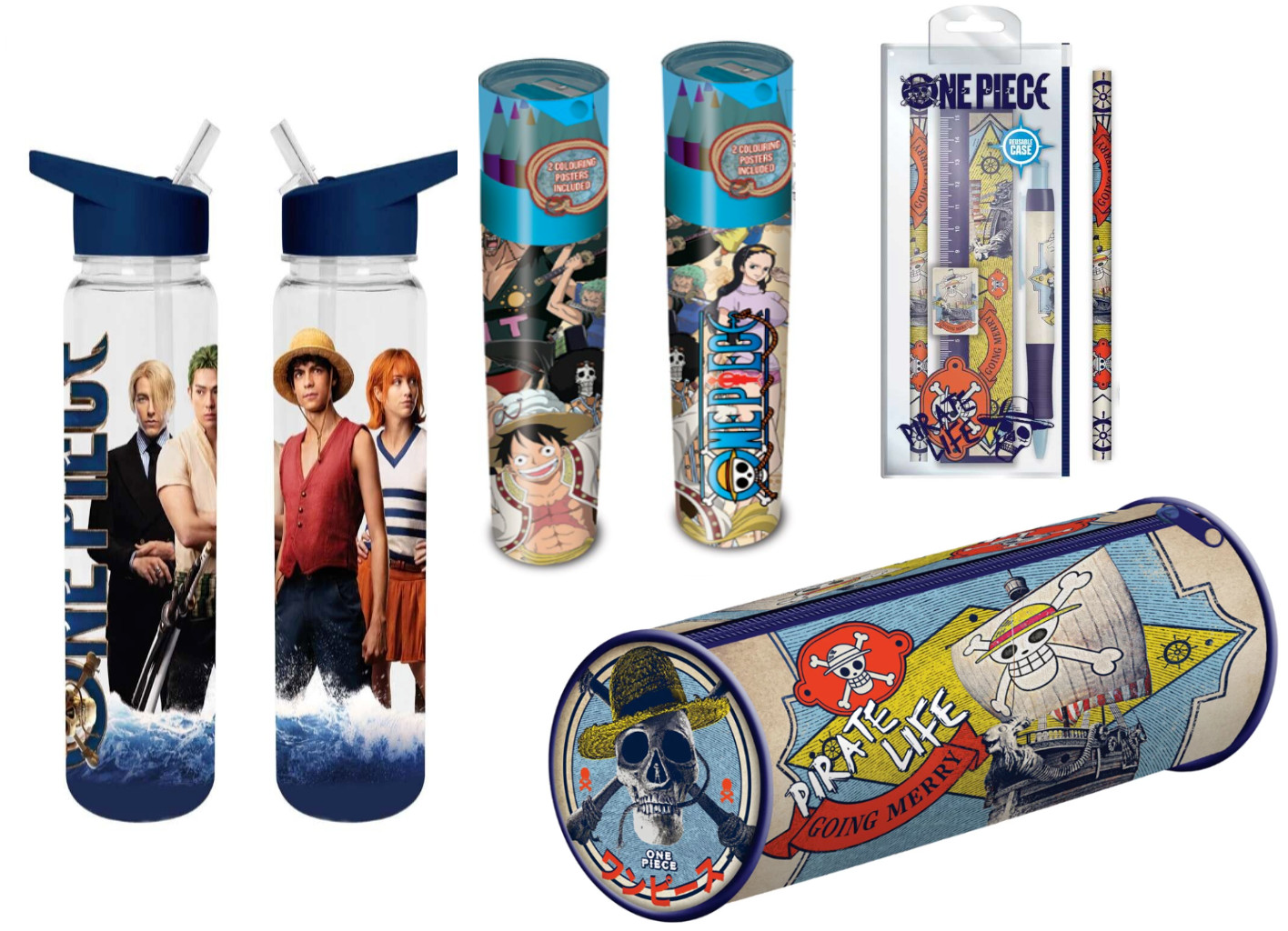 One Piece Stationery Set - Bottle Pencils Ruler Pens School Set