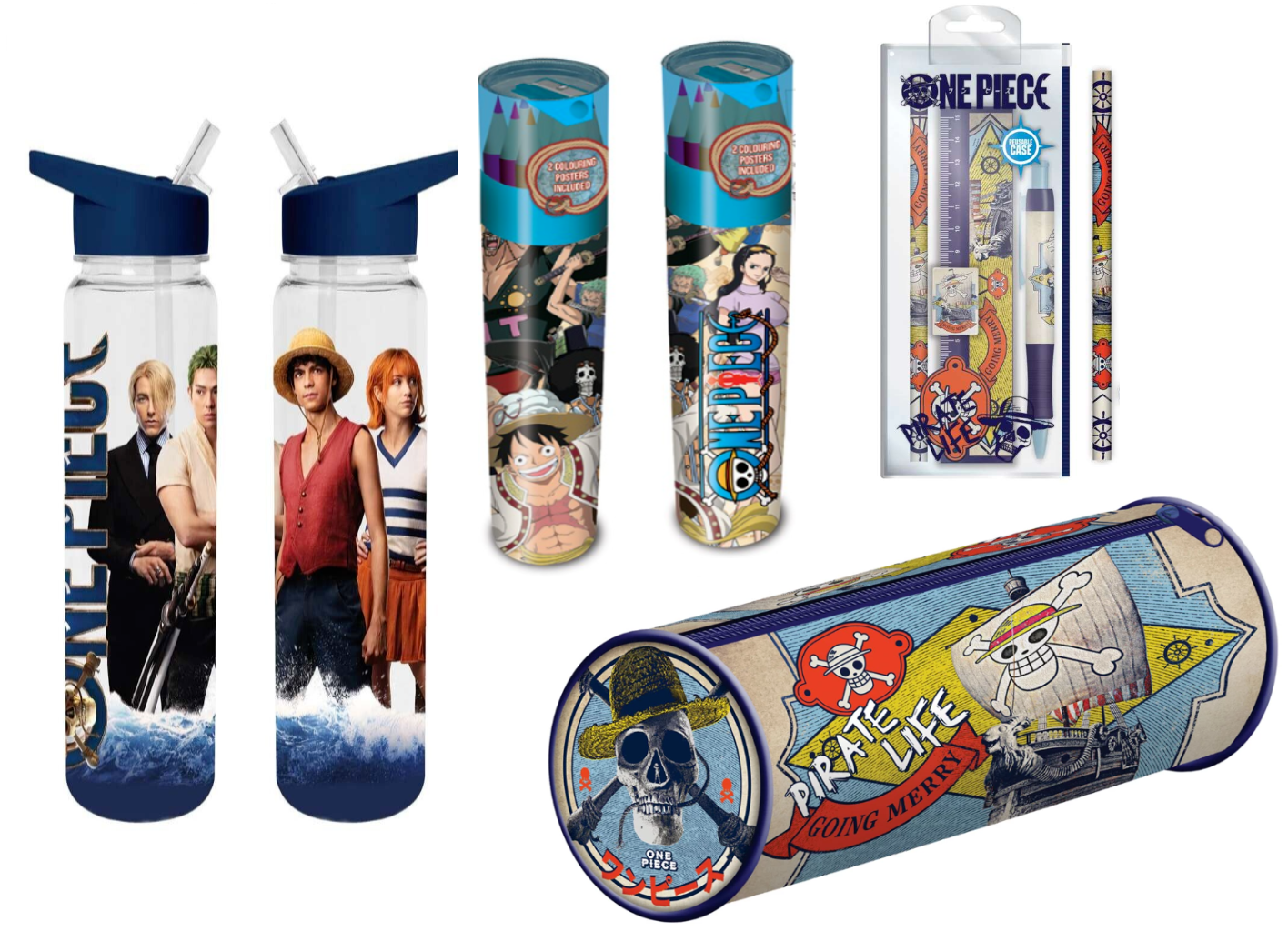 One Piece Stationery Set - Bottle Pencils Ruler Pens School Set