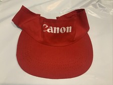 Vintage Canon Camera Visor Hat Cap Red Adjustable