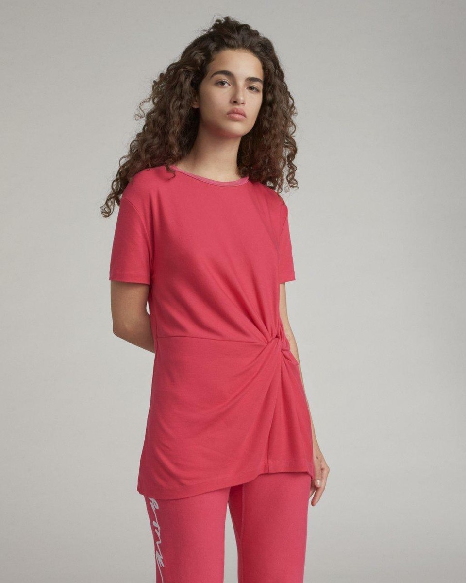 Tunique Rag & Bone Marina Drape - Rose Vif, Taille XS, En Lyocell, Neuf Avec étiquettes ($175 Valeur)