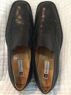 Bachrach Black Leather Bicycle Toe Venetian Loafers Mens 9.5 
