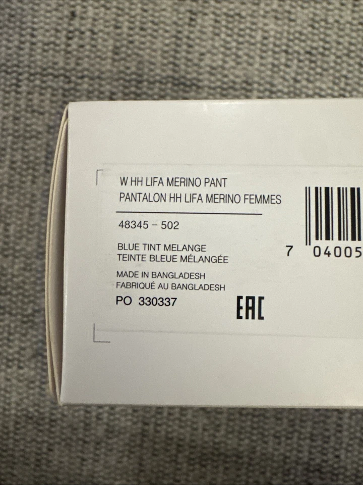 Pantalón BN Helly Hansen Para Mujer Lifa Merino Capa Base Azul Tinte Melange Talla XL Foto 4 de 4