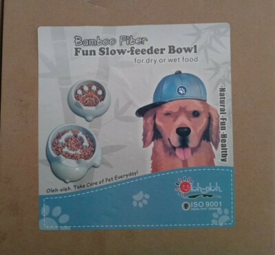 Bamboo Fiber.Fun Slow-Feeder  Bowl for dry or wet food.Natural-Fun-Healthy.New