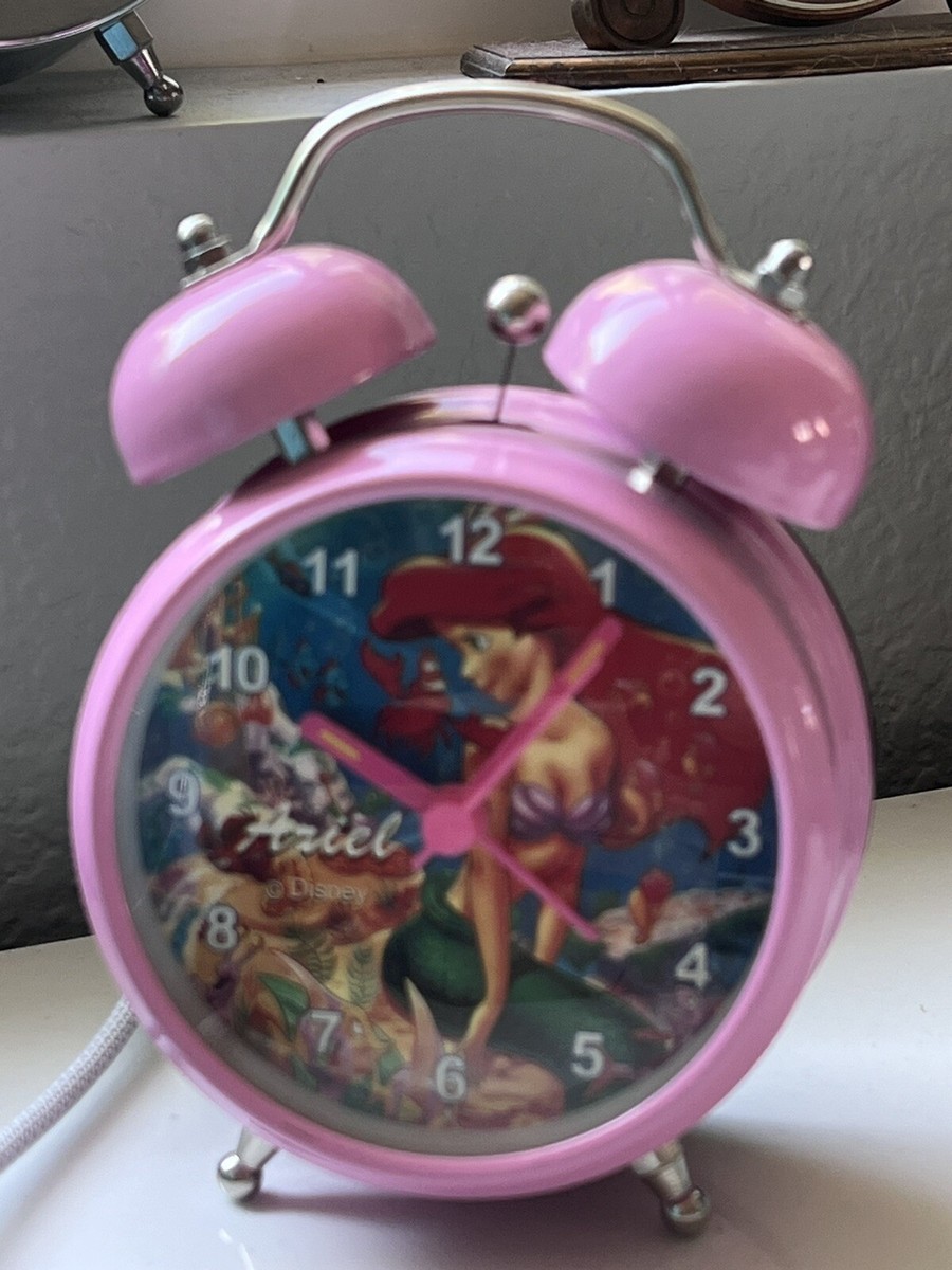 Little Mermaid ARIEL Twin-bell ALARM CLOCK 5” Pink DISNEY | eBay